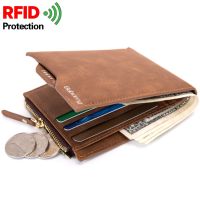 Baborry RFID Protection Wallet Men Soft Leather Wallet With Removable Card Slots Multi-Function Men Wallet Purse Male Clutch