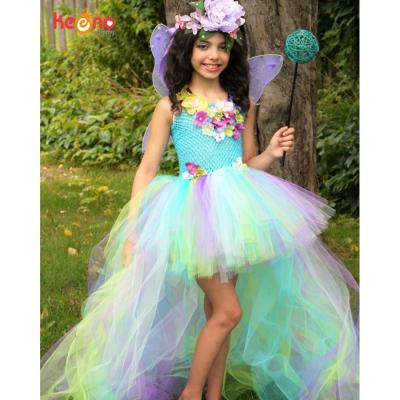 Exquisite Peacock Water Fairy Tutu Dress Girls Birthday Festival Party Pageant Costume Kids Teal Turquoise Purple Ball Gown
