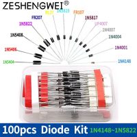 hot▧₪◈  100pcs 8 Value Schottky Diode Rectifier Diodes 1N4148 1N4007 1N5819 1N5399 1N5408 1N5822 FR107 FR207 Fast Switching