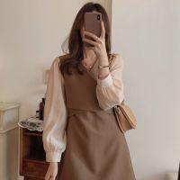 Korean Style One Piece Dress Fried Street Dress Women  New Spring And Autumn Temperament Waist Can Be Sweet