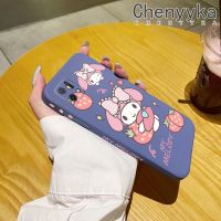 เคส Chenyyyka สำหรับ OPPO เคส A16E A16K ลายการ์ตูนสตรอเบอรี่เมโลดี้ดีไซน์ใหม่บางสวยงามเคสโทรศัพท์ขอบสี่เหลี่ยมเคสป้องกันปลอกซิลิโคนนิ่มเคสกันกระแทก