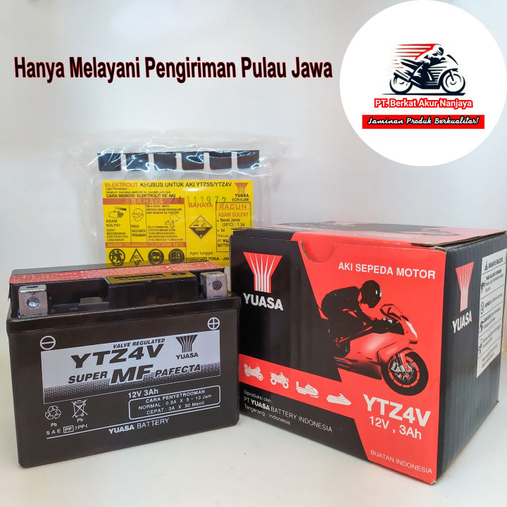 YUASA YTZ4V 12V 3Ah aki motor Honda Beat FI CW CBS KARBU | Lazada Indonesia