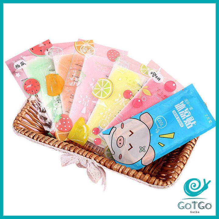 gotgo-สติ๊กเกอร์ลดไข้-เจลลดไข้-เจลเย็น-เจลหอมๆ-กลิ่นผลไม้-cooling-sticke