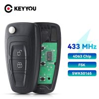 KEYYOU คีย์5WK50165แบบพับ434Mhz ชิป4D63 FSK เทอร์โบสำหรับรถฟอร์ดวงการเจาะจง2011 2012 2013 2014 2015 AB39-15K601-DA 5WK50166