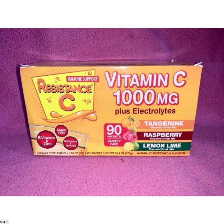 Resistance C Vitamin C 1000 mg.,90 packets(8g each) With Electrolyte