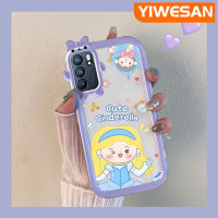 YIWESAN เคสสำหรับ OPPO Reno 6 5G Reno 6 Pro 5G 6Z Reno 5G เคสการ์ตูนน่ารักซินเดอเรลล่าน้อยเคสนิ่มกันกระแทกกันรอยขีดข่วนฝาครอบป้องกันเลนส์กล้องถ่ายรูปซิลิก้าเจล TPU เคสโทรศัพท์โปร่งใส