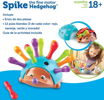 Learning Resources Spike The Fine Motor Hedgehog Pink - 14 Pieces, Ages 18+  months Fine Motor and Sensory Toy, Educational Toys for Toddlers