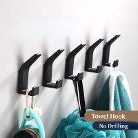 ❃ No Drilling Double Hook Towel Hook for Bathroom Clothes Coat Entrance Door Hanging Clothes Hanger Kitchen Organizer Accessories