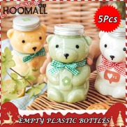 Hoomall 5Pcs 500ml Bear Shape PET Plastic Bottle Reusable Transparent Milk