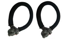 2PCS Grey 6mm*80mm Soft Shackles for ATV UTV SUV Truck BS 11000lbs Offroad Rope Shackle with Sleeve for Recovery