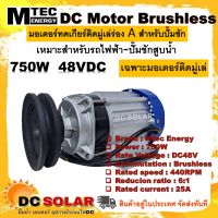 มอเตอร์บัสเลส (ทดเกียร์) ติดมู่เล่ร่อง A  750W 48V (เฉพาะมอเตอร์) Brushless DC BLDC สำหรับปั๊มชัก รถไฟฟ้า ติดมู่เล่ร่อง A