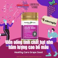 Hàng chuẩn Úc Viên uống tinh chất hạt nho bổ máu Healthy Care Grape Seed thumbnail