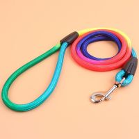 Durable Nylon Rainbow 1.2M Pet Dog Leash Walking Training Leash Cats Dogs Harness Collar Leashes Strap Belt Rope Collars