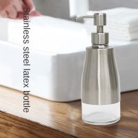 ✟☊ 304 Stainless Steel Lotion Bottle Glass See-through Hand Washing Bottle Press Bottle Hotel Shower Gel Bottle Soap Dispenser