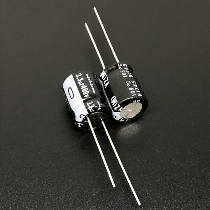 10pcs-100pcs-3-3uf-400v-nichicon-vz-series-10x12-5mm-400v3-3uf-wide-temperature-range-aluminum-electrolytic-capacitor