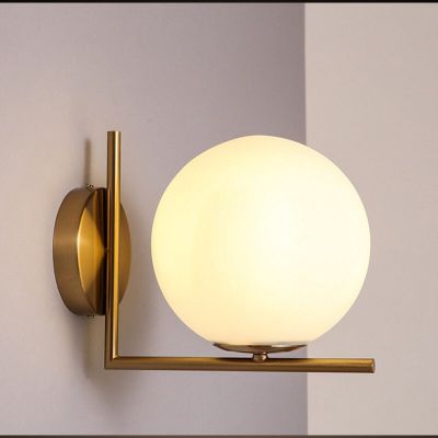 Modern Simple Gold Luxury Glass Ball Wall Light Lighting for Bedside Bedroom Entrance Porch Corridor Aisle Home Decoration Lamp