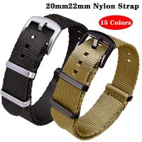 High quality flexible nylon watch band 20mm 22mm NATO style for men women sports bracelet metal buckle