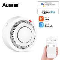 Aubess WiFi/Zigbee Smoke Alarm Fire Protection Smoke Detector Sound Photoelectric Smoke Sensor Home Security System Firefighters Household Security Sy