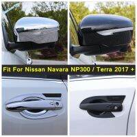 ภายนอกรถประตู Handle Scratch Protector กระจกมองหลัง Chrome ภายนอกสำหรับ Nissan Navara NP300 Terra 2017 - 2021