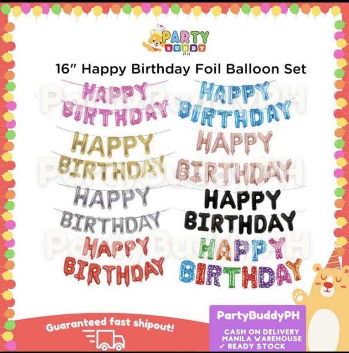 Happy Birthday Foil Set sold by Partybuddyph | Lazada PH