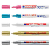 1ชิ้น Edding 750กันน้ำถาวรเครื่องหมายสีเมทัลลิเครื่องหมายสำหรับผลิตภัณฑ์อุตสาหกรรมมืออาชีพจิตรกรรมปากกา