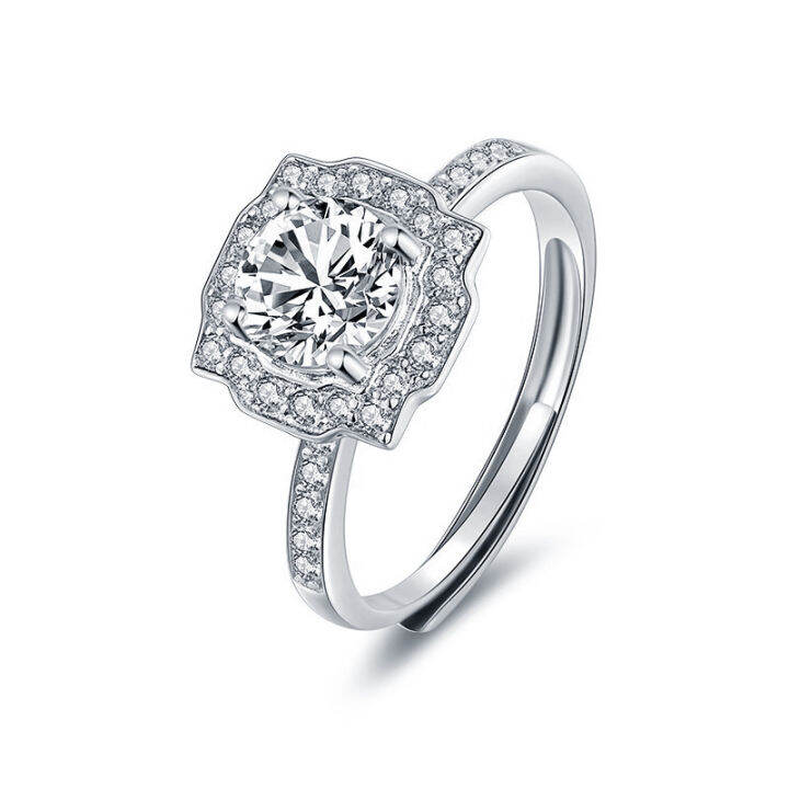 s925-silver-1-karat-moissanite-artificial-diamond-square-ring-european-and-american-style-womens-live-four-claw-diamond-ring-live-wholesale