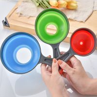 Folding Telescopic Funnel 3Pcs/set Wide Mouth Oil Funnel Jam Filling Silicone Funnel Spice Large Canned Jar Funnel Kitchen Tools