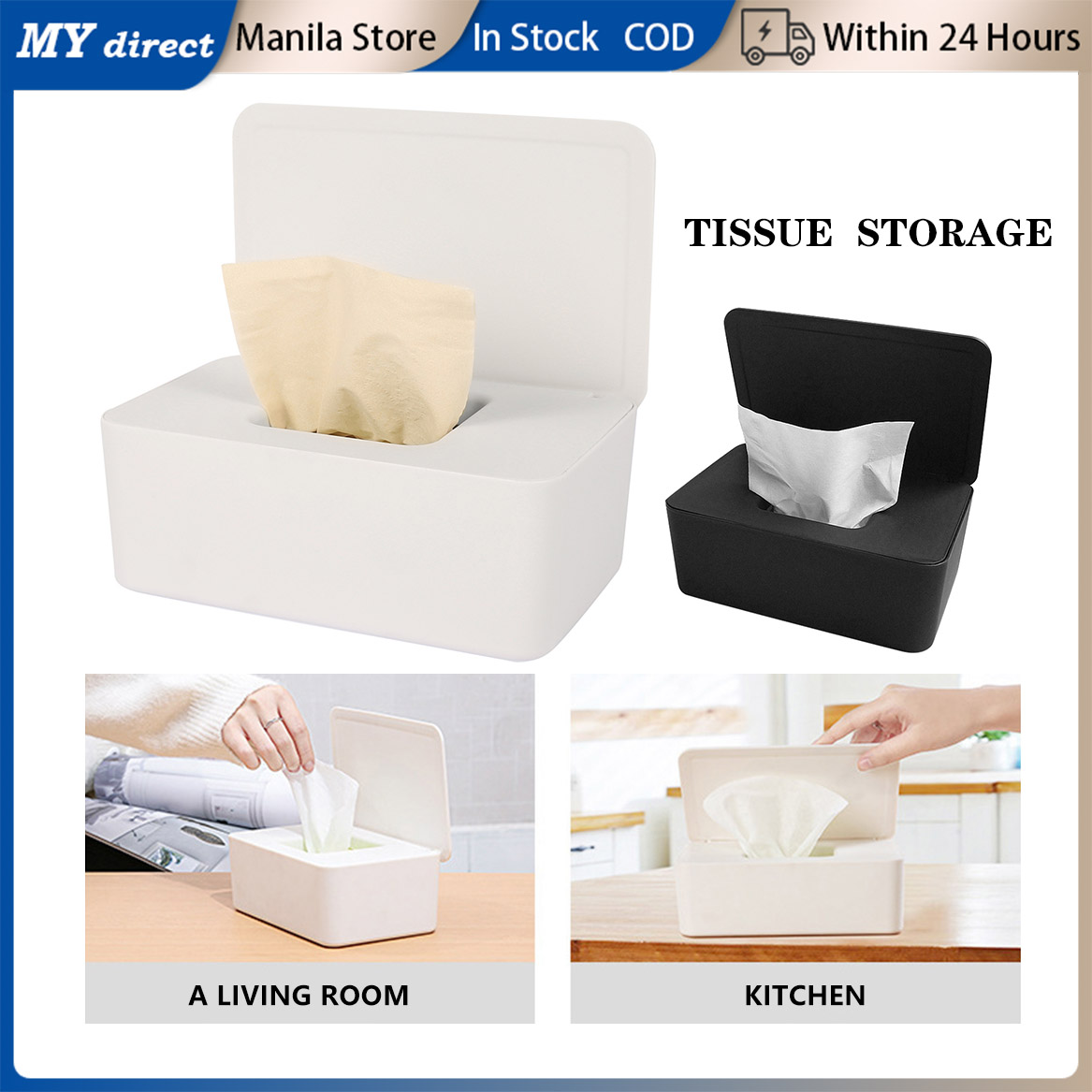 Baby Wipes Case Holder Tissue Storage Box Case Wet Wipes Dispenser Holder with Lid for Home Office Desk