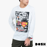 DOSH UNISEX T-SHIRTS  SUPERMAN เสื้อยืดคอกลมแขนยาว ผู้ชาย-ผู้หญิง FSMT5237-OW