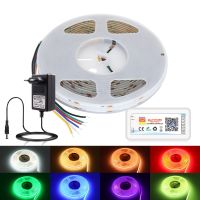 【LZ】 Tuya Zigbee RGBCCT COB LED Light Strip Kit 24V RGBCCT Led Light Strip WiFi Dimmable Led Tape High Density Colorful