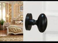 Invisible Door Hardware Gold Black Dark Side Door Background Pastoral Wooden Door Handle