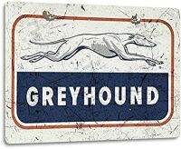 HAIMAX ป้ายโลหะโลโก้ Greyhound ป้ายรถเมล์เส้นสเตชั่นวินเทจย้อนยุคป้ายติดผนังดีบุก