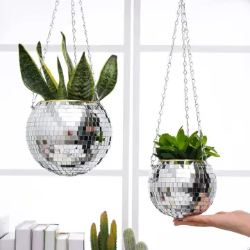 Disco Ball Planter - Self Watering Hanging Planter - Hanging Disco Ball  Decor w/ Hook - Boho Decor Planter Pot for Indoor or Outdoor - Memorable  Gardening Pots, Planters & Accessories Gift 10cm/25cm