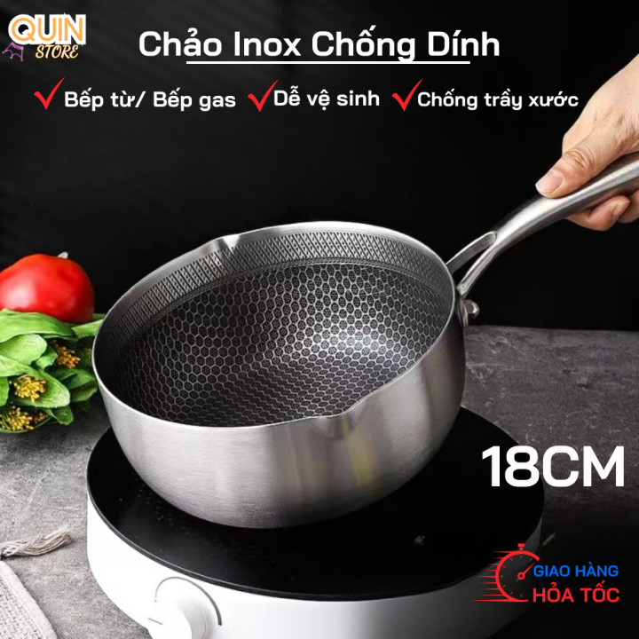 Chảo Inox Chống Dính Vân Tổ Ong Sâu Lòng Size 20CM | Lazada.vn