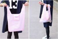 GP00042 Fashion Printing Foldable Shopping Bag Tote Folding Pouch Handbags Convenient Large-capacity Storage Bags(สองอัน)