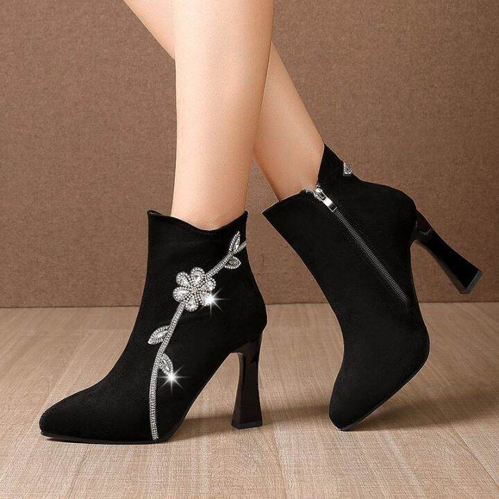 high heel martin boots