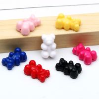 10pcs Cute Gummy Bear Beads Vertical Hole Resin Cartoon Beads For Jewelry Making Bracelet Charms Necklace Pendant Accessories