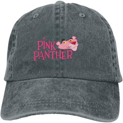 [2023] กางเกงยีนส์วินเทจสีชมพูเสือดำสำหรับทุกเพศหมวกเบสบอลปรับได้หมวกเบสบอลหมวกเดนิม