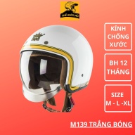 Mũ bảo hiểm 3 4 Royal M139 trắng bóng viền vàng chính hãng Thế Giới Mũ thumbnail