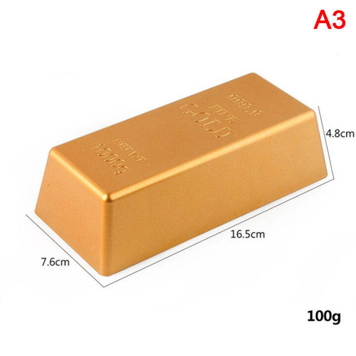MMU Fake Gold Bar Plastic Golden Paperweight Home Decor Bullion Bar