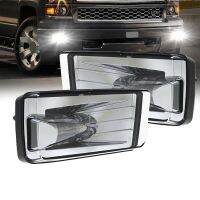 Pair Front Bumper LED DRL Fog Lights Driving Lamp for Chevrolet Silverado 07-16 Tahoe Suburban 07-17 GMC YUKON 15-16