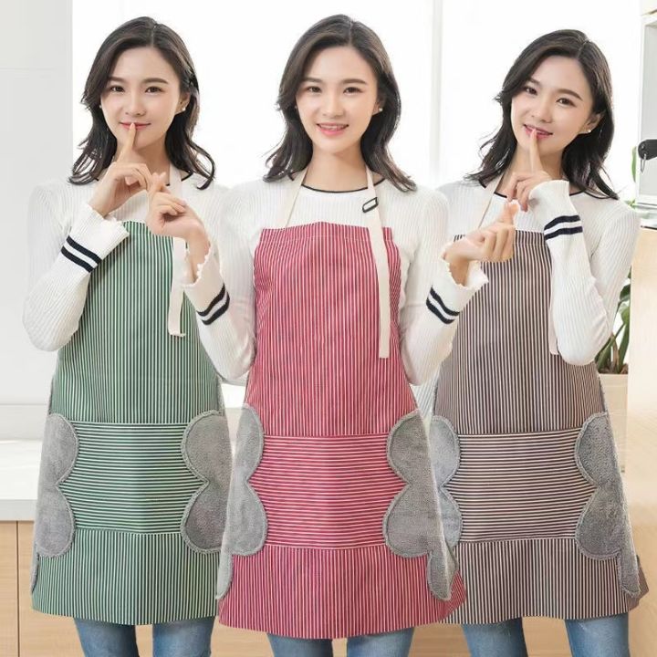 wipable-hand-apron-kitchen-household-waterproof-and-oil-resistant-female-apron-cute-and-fashionable-adult-men-and-womens-cookin