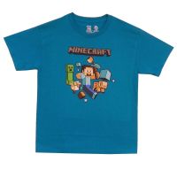 Minecraft Run! โลโก้ Steve Creeper Gamer เด็กเยาวชนเสื้อยืด