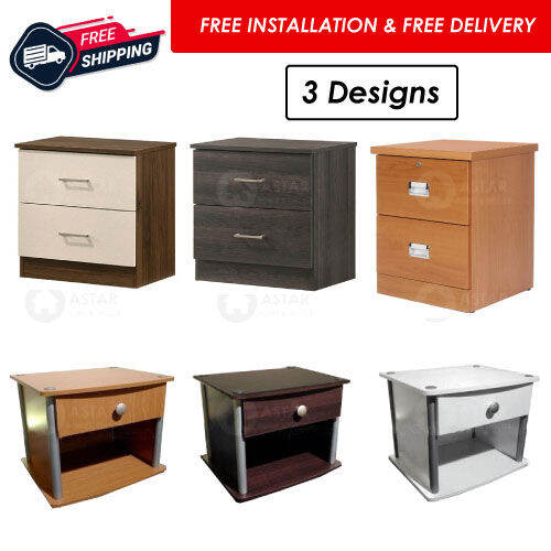 Furniture Amart Wooden Bed Side Table with Drawers Oak Maple wenge Cherry White walnut with Lock