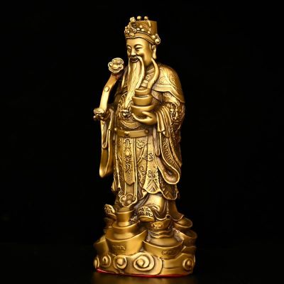 ทองแดงบริสุทธิ์เทพเจ้าแห่งความมั่งคั่งเครื่องประดับหยวน Bao Ru Yi โฮมออฟฟิศตกแต่งโต๊ะพระพุทธรูปเครื่องประดับประติมากรรม