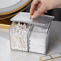 LIANGZHOU Makeup Storage Organizer ห้องน้ำ Jar ผ้าฝ้าย Swab Storage Square ภาชนะ