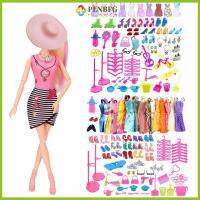 PLNBFG 85/88ชิ้นสุ่มสำหรับ11นิ้ว/30ซม. ไม้แขวนเสื้อกระเป๋าถือเปลี่ยนแว่นตา3D สร้อยคอชุดมินิเดรสรองเท้าเสื้อผ้าอุปกรณ์ตุ๊กตา