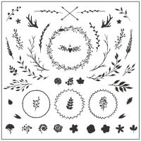 Garland Leaves Flower DIY Silicone Clear Stamp Cling Seal Scrapbook Embossing Album Decor Craft