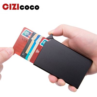 【CW】ﺴ  Anti-theft Wallet Thin ID Card Holder Automatically Metal Bank Credit Business