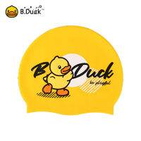 B.duck เป็ดสีเหลืองขนาดเล็กหมวกว่ายน้ำสาวหูป้องกันผมยาวพิเศษซิลิโคนกันน้ำเด็กขนาดใหญ่เด็กหมวกว่ายน้ำ